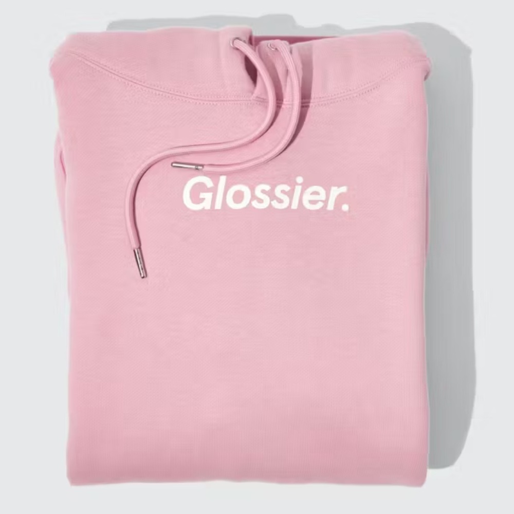 EUC - Glossier Original Pink Hoodie - Size Medium